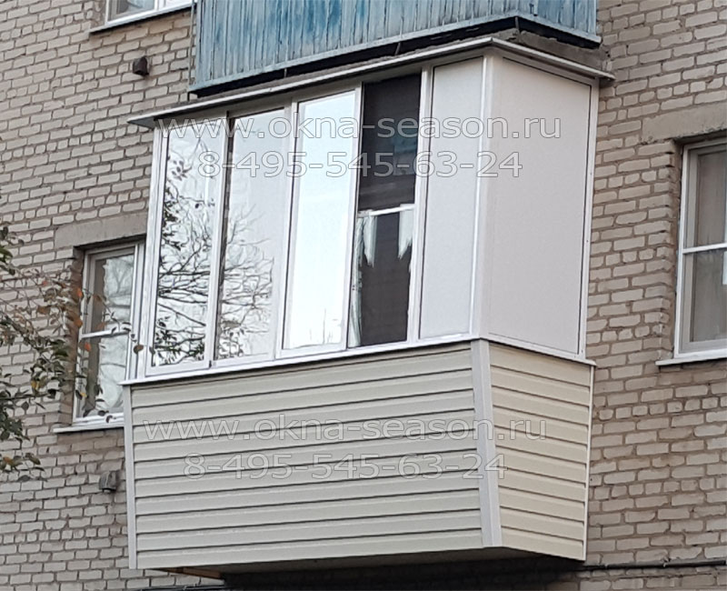 остекление балконов с выносом в хрущевке